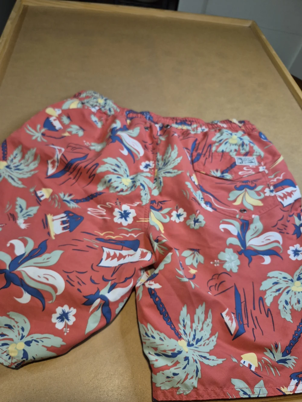 Polo by Ralph Lauren Coral Tropical Print Swim Trunks 4553